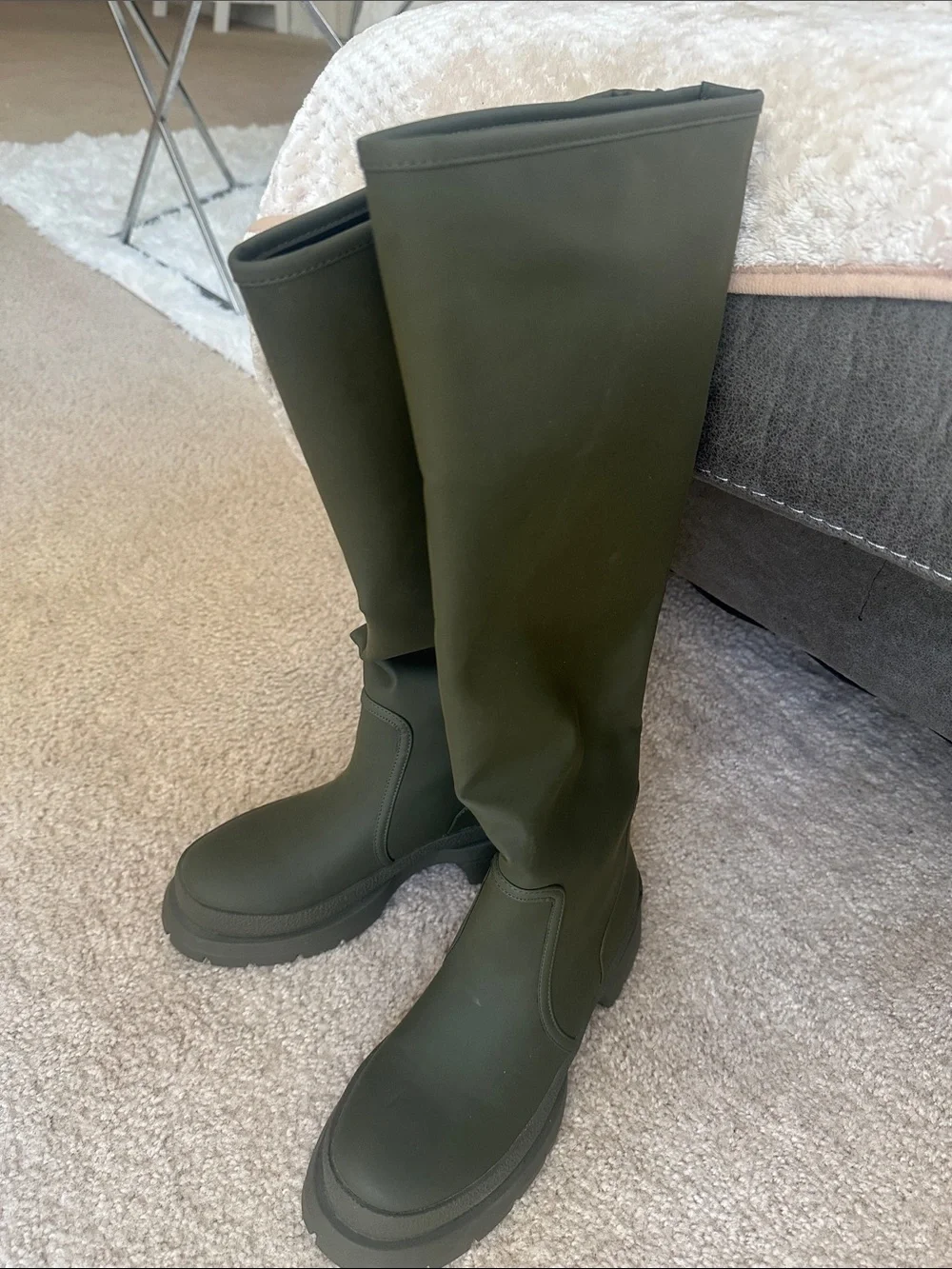ASOS Olive Green Chunky Lug Ankle Boots